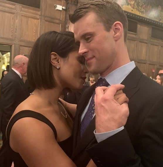 Jesse Spencer with his co-star enjoying the party at the set